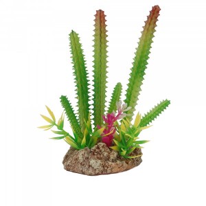 Eco Tech Multi Desert Cactus w/Plant & Rock 15cm